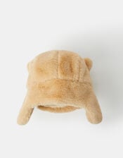 Girls Fluffy Cat Trapper Hat, Camel (BEIGE), large