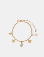 14ct Gold-Plated Ocean Charm Bracelet, , large