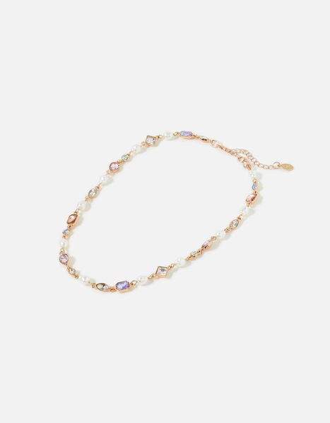 Pastel Pop Crystal and Pearl Small Necklace , , large