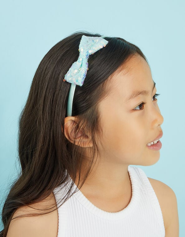 Sequin Bow Headband, , large