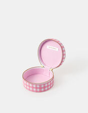 Round Cherry Gingham Jewellery Box, , large