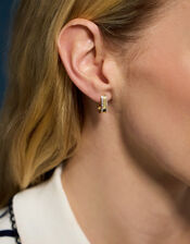 2-Pack 14ct Gold-Plated Rectangle Hoop Earrings, , large