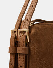 Double Strap Suede Shoulder Bag, , large