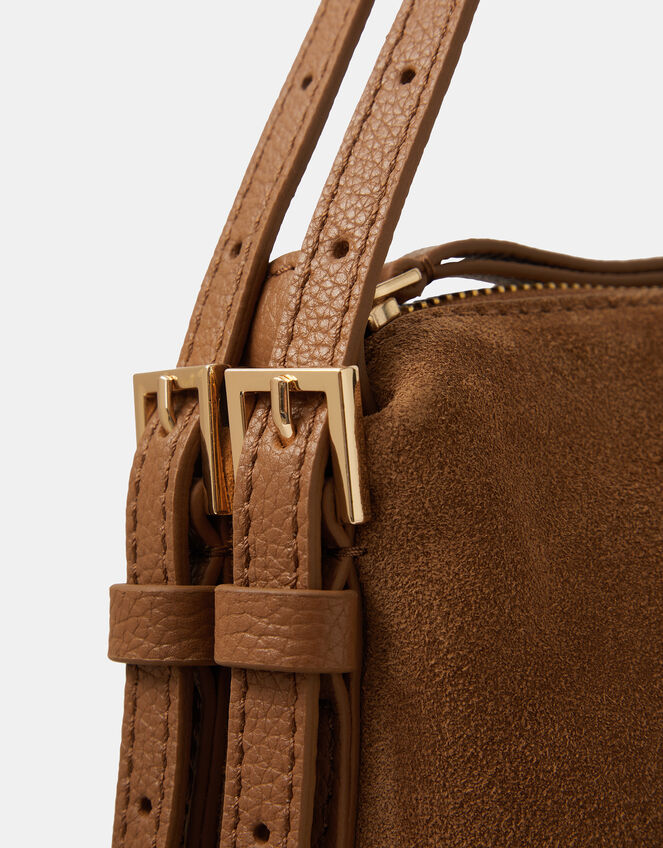 Double Strap Suede Shoulder Bag, , large