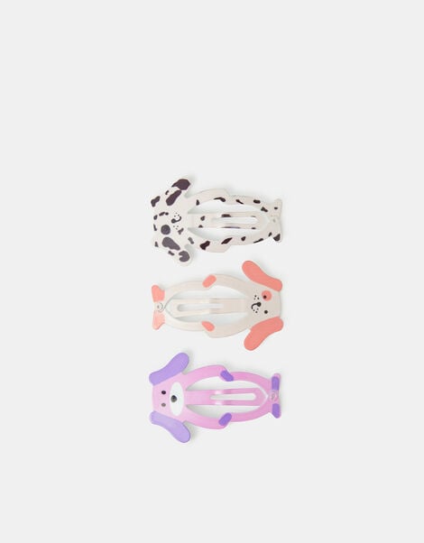 3-Pack Girls Puppy Hair Clips, , large
