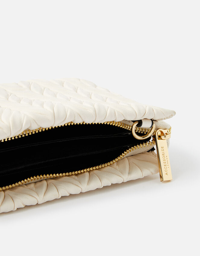 Paige Pleated Cross-Body Bag, Cream (CREAM), large