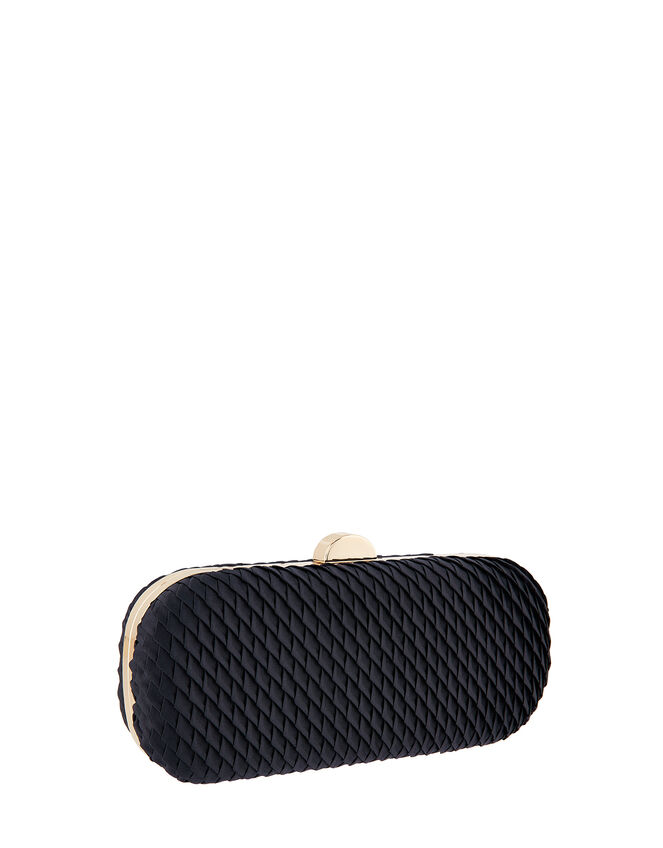 Bella Pleated Hardcase Clutch Bag, Blue (NAVY), large