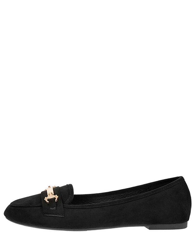 Metal Bar Flat Shoe, Black (BLACK), large