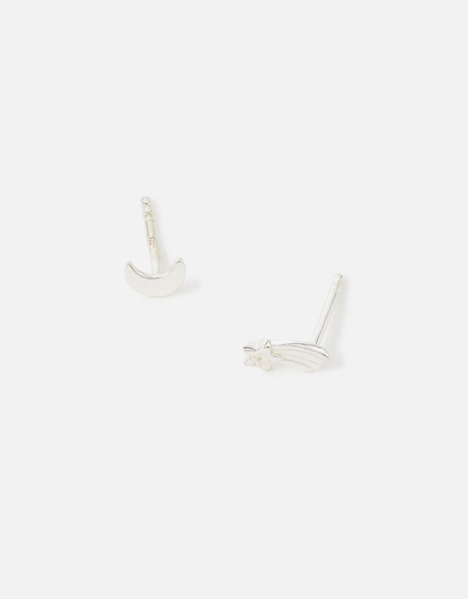 Sterling Silver Shooting Star Studs, , large