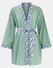 Dandelion Stripe Short Robe, Green (GREEN), large