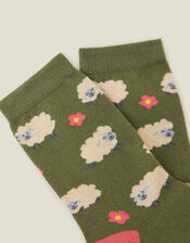 Flower Sheep Printed Socks, , large
