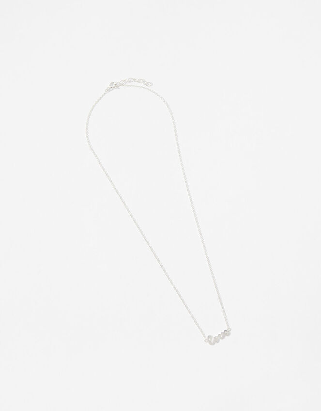 Sterling Silver Love Necklace, , large