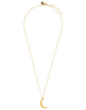 Gold-Plated Be Kind Moon Pendant Necklace, , large