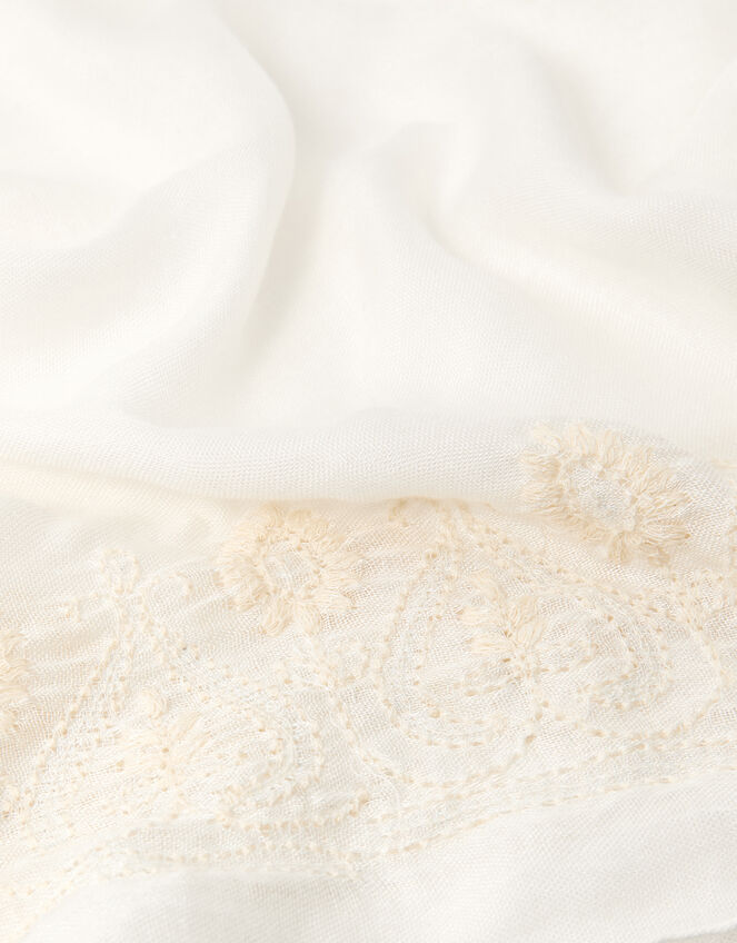 Embroidered Lightweight Scarf, , large
