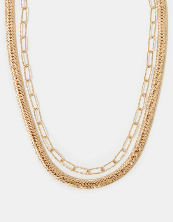 2-Pack Snake & Paperclip Chain Necklaces, , large