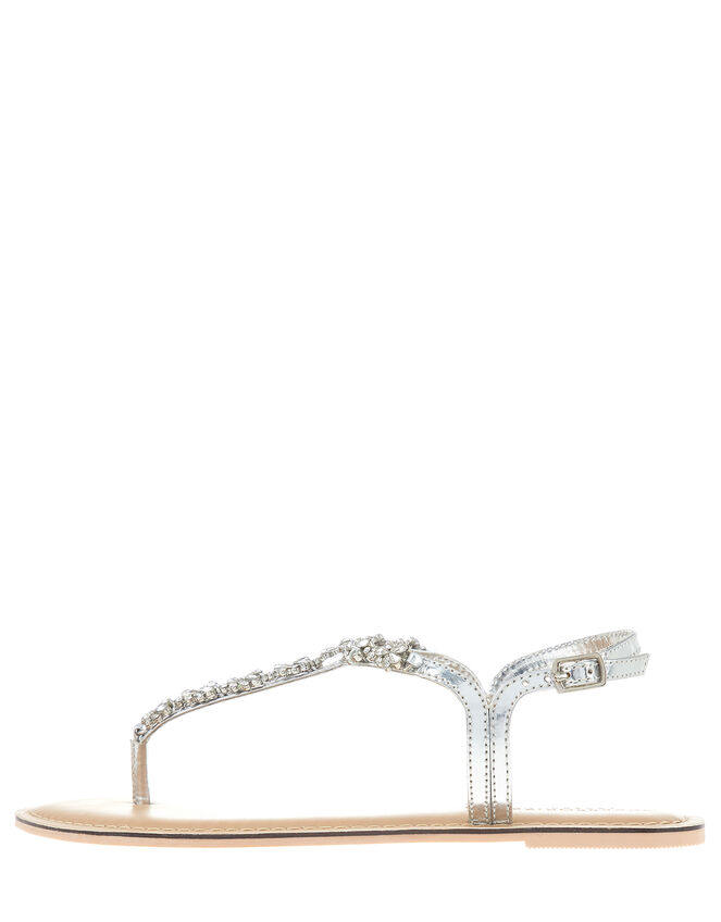 Reno Silver Embellished Sandals, Silver (SILVER), large