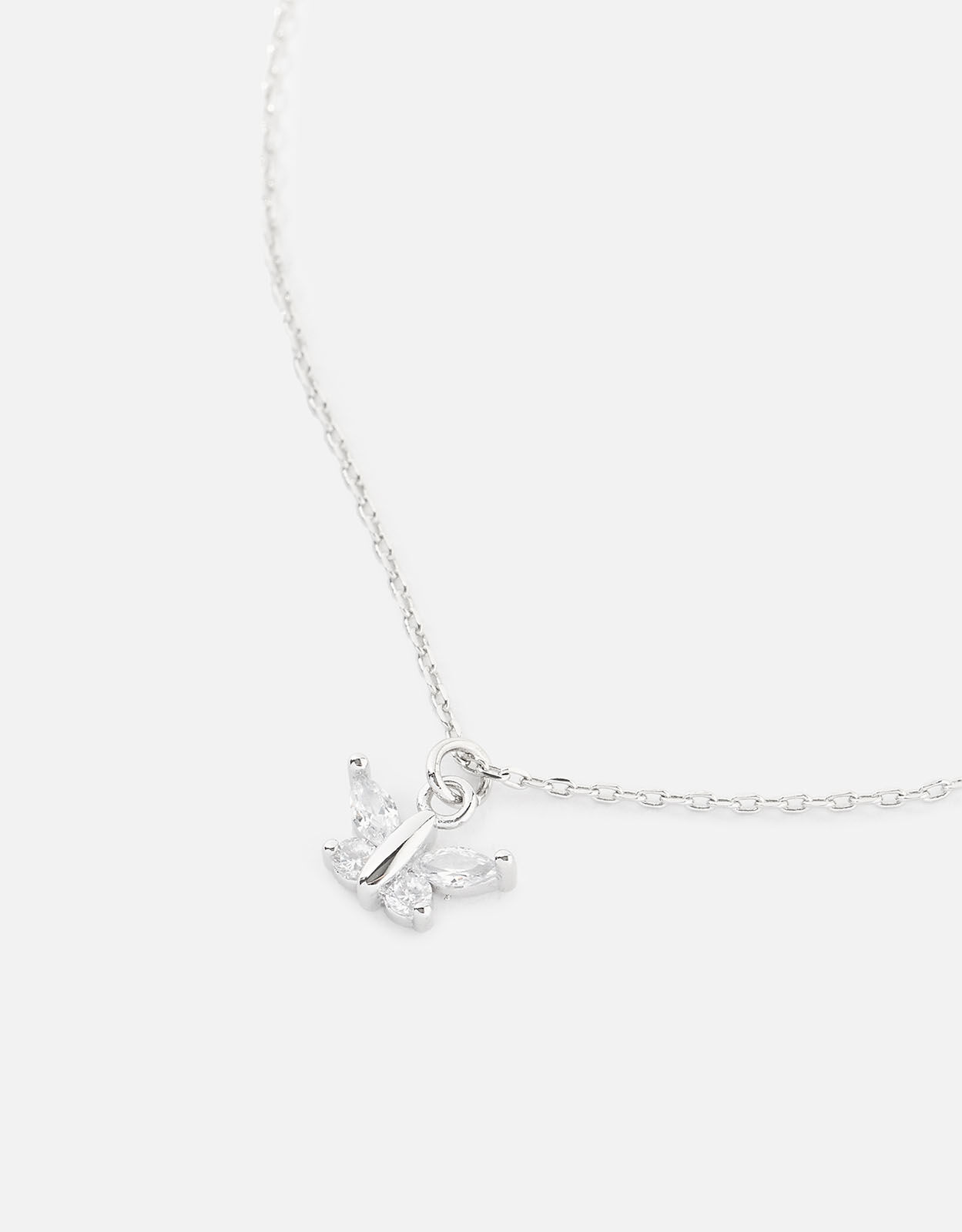 Platinum Plated Butterfly Necklace