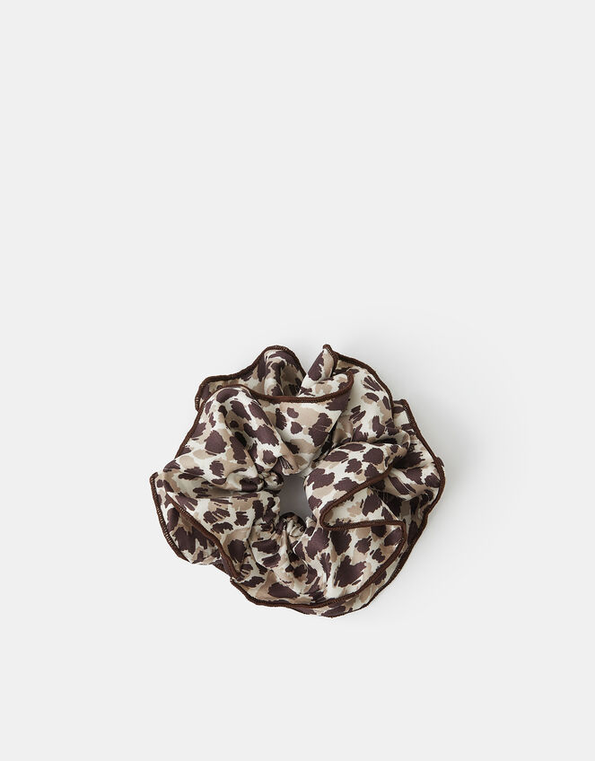 Leopard Print Layered Hair Scrunchie, , large