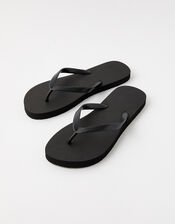 Plain Flip Flops, Black (BLACK), large