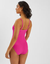 V-Front Textured Swimsuit, Pink (PINK), large