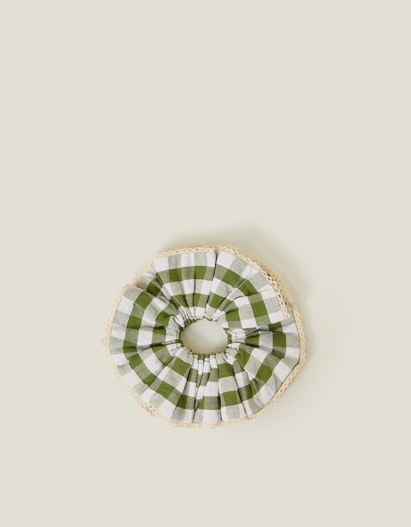 Gingham Layered Hair Scrunchie, , large