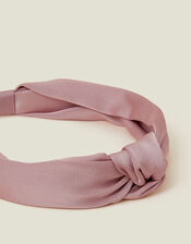 Satin Knot Headband Pink, , large