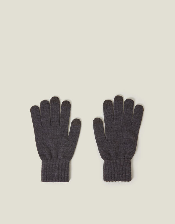 Long Cuff Touchscreen Gloves, Grey (GREY), large