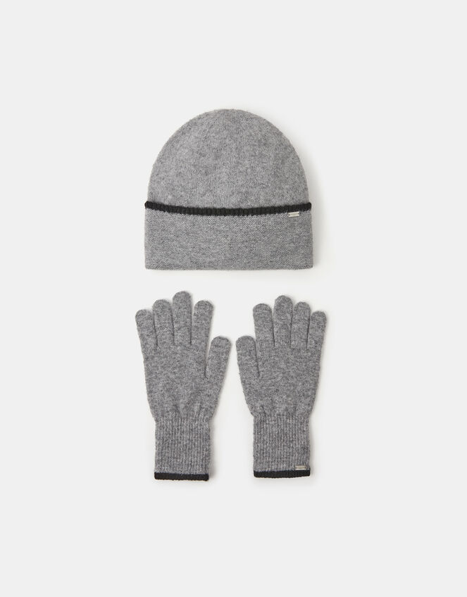 Knit Beanie Hat & Gloves Set, , large