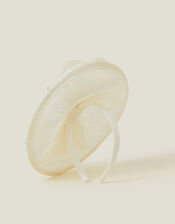 Structured Disc Bow Fascinator, Ivory (IVORY), large