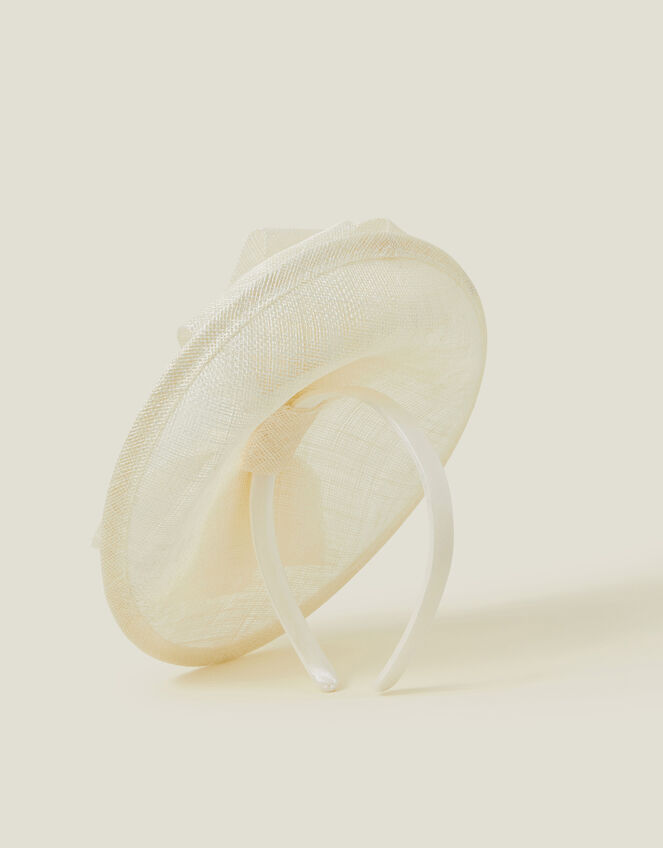 Structured Disc Bow Fascinator, Ivory (IVORY), large