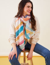 Candy Stripe Printed Scarf in Recycled Polyester, , large