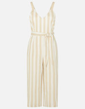 Stripe Belted Jumpsuit, Cream (CREAM), large