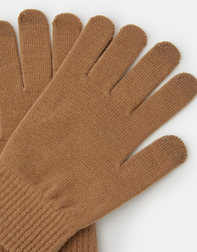 Stretch Touchscreen Gloves, Camel (CAMEL), large