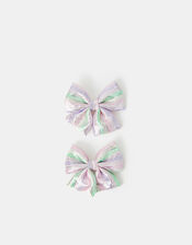 2-Pack Girls Ombre Bow Hair Clips, , large