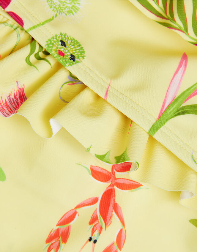 Girls Floral Print Bikini, Yellow (YELLOW), large