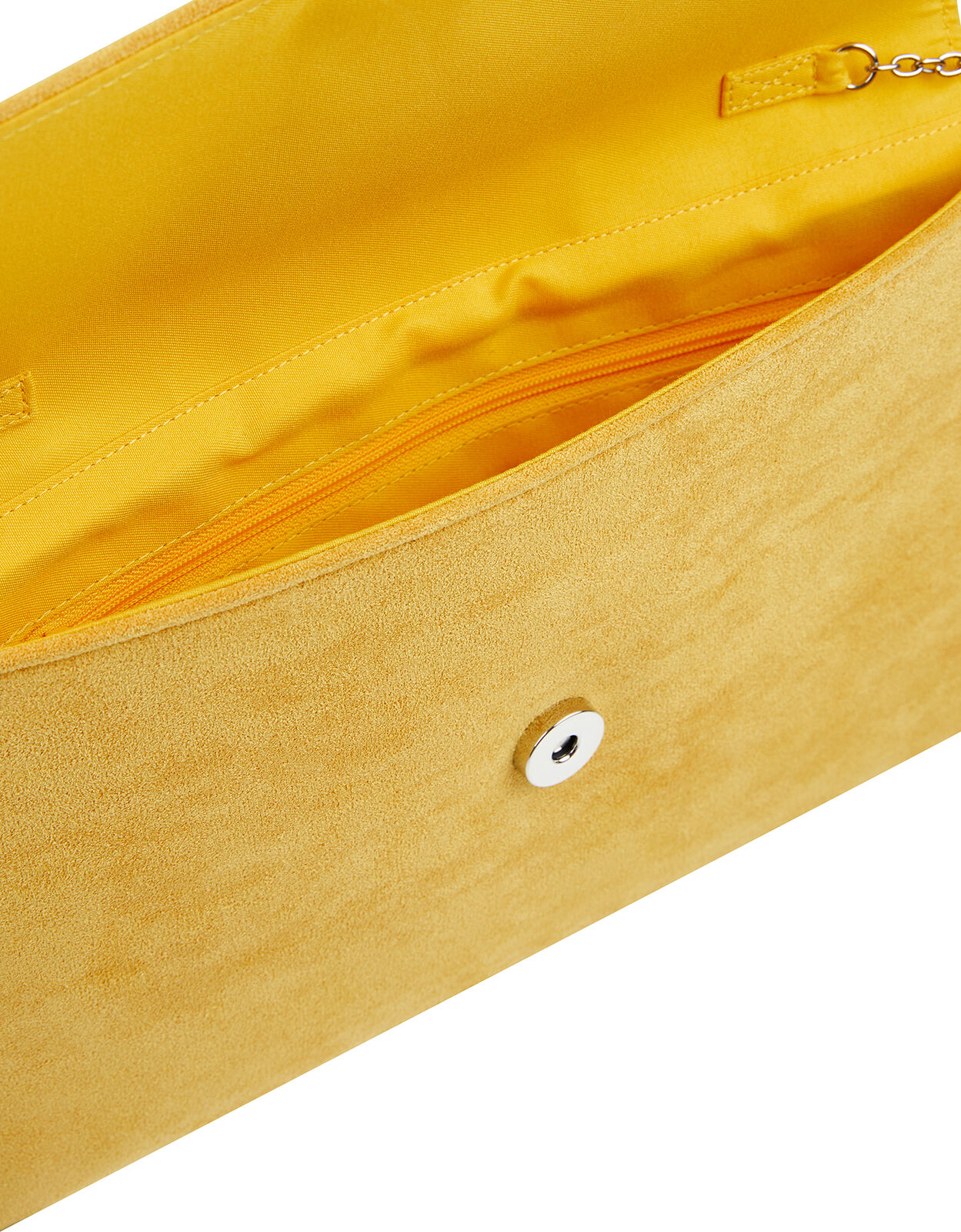 Natalie Suedette Clutch Bag Yellow