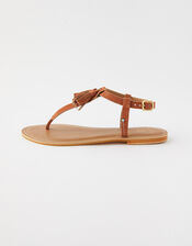 Suede Tassel Sandals, Tan (TAN), large