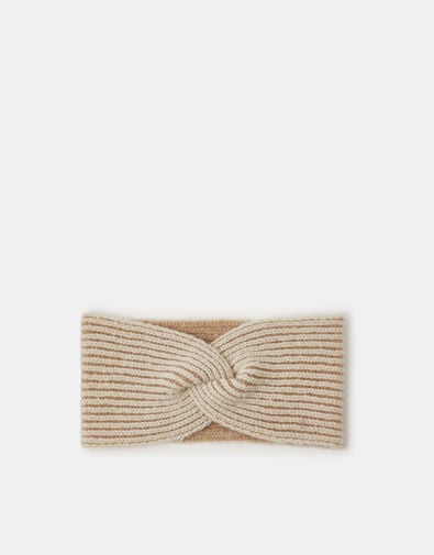 Twist Knit Bando Headband, Natural (NATURAL), large