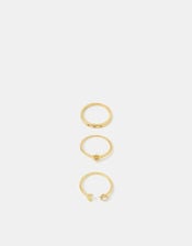 3-Pack 14ct Gold-Plated Celestial Rings, Gold (GOLD), large