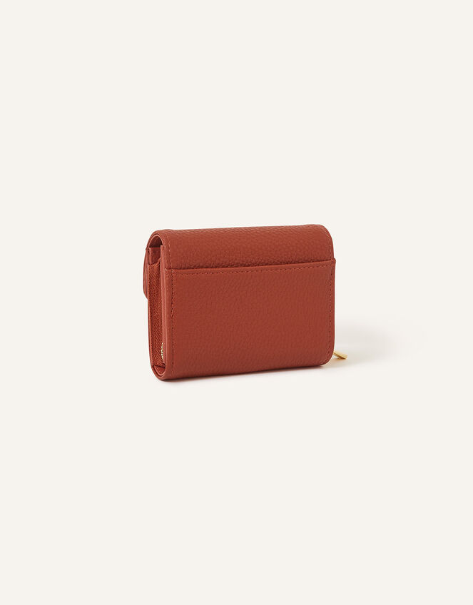 Small Flap Zip Around Purse, Orange (RUST), large