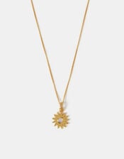 14ct Gold-Plated Sun Pendant Necklace, , large