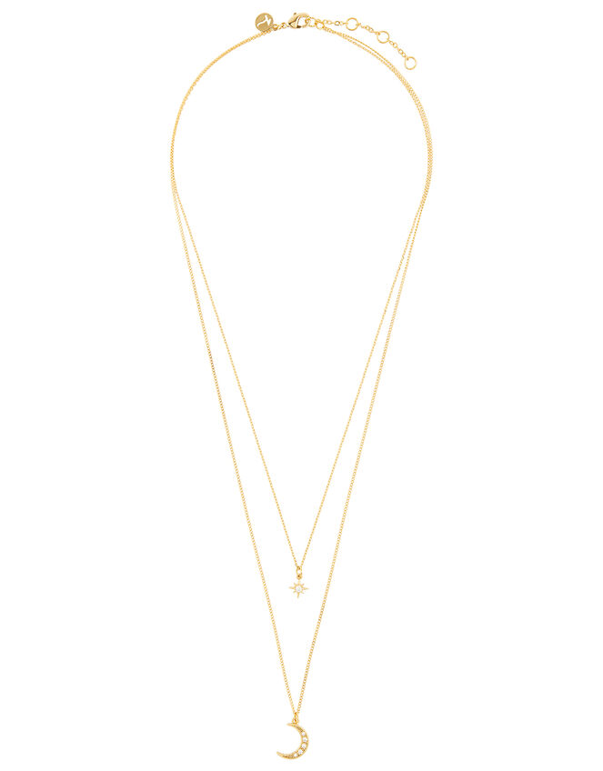 14ct Gold-Plated Celestial Necklace, , large