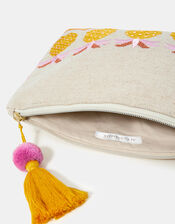 Embroidered Pineapple Make Up Bag, , large