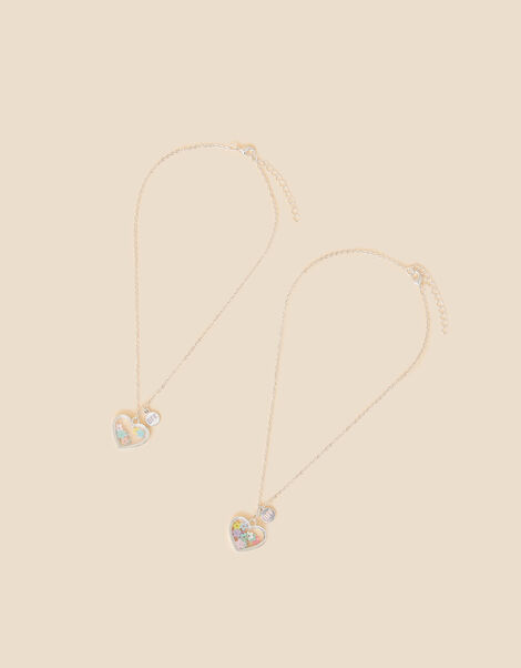 Girls "BFF" Heart Necklaces Set of Two, , large