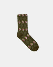 Rose Print Socks, , large