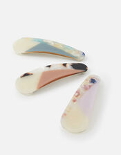 Splice Marble Hair Clips Set of Three, , large