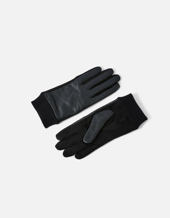 Luxe Sally Leather Gloves Black, Black (BLACK), large
