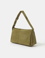 Suede Shoulder Bag, Green (GREEN), large