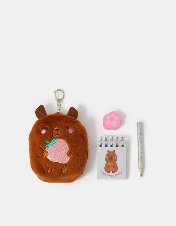 Girls Capybara Stationery Set Bag Charm, , large