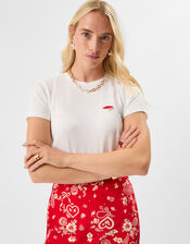 Bisou Cotton T-Shirt, White (WHITE), large